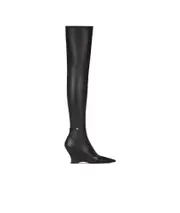 Raven over-the-knee boots in leather and ayers 35,36,37,38 black