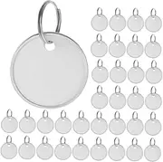 TOGEVAL 80pcs Metal Key Tags with Split Rings Round Blank Paper Tags for Key Identification for Home Office Car Events DIY Labeling