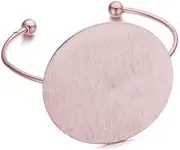 [AOCHEE] Geometric Circle Bangle Open Brushed Big Round Cuff Wire Bangle Punk Bracelet for Women Girls
