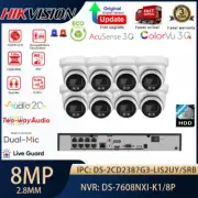Hikvision 4k 8MP ColorVu3.0 Smart Hybrid Light IP Camera 8CH POE CCTV System Lot