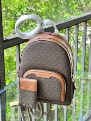 MICHAEL KORS JAYCEE WOMENS MEDIUM TRAVEL SCHOOL BACKPACK SHOULDER BAG+CARD CASE