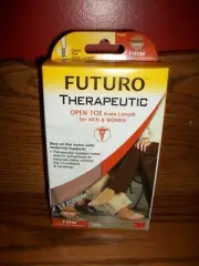 FUTURO Therapeutic Open Toe Knee Length Stockings Medium Beige Firm Compression