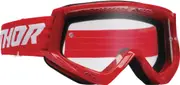 Thor Combat Racer Motocross Goggles, white-red for Men One Size White Red