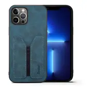 Denior For Apple iPhone 13 Pro Max Leather Case with Elastic Wallet Card Holder Slot Pocket Cover – Blue