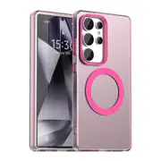 For Samsung Galaxy S25 Ultra 5G Case, MagSafe Compatible Armor Cover, Red