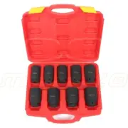 9x Deep Impact Socket Set 1/2" 6Pt Drive Metric Axle Hub Nut Socket 29-38mm