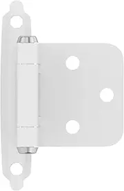 [Amerock] Functional Hardware Variable Overlay Self-Closing, Face Mount White Hinge - 2 Pack, White