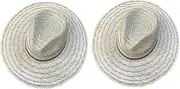 [SAFIGLE] 2pcs Unisex Straw Sun Hat for Men/Women Large Brim Straw Beach Hat Quick Dry Breathable Cap