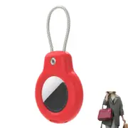 Compatible with Apple AirTag Secure Holder with Wire Cable Durable Protective Case for Keys Luggage-Red
