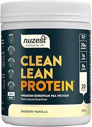 Nuzest - Clean Lean Pea Protein - Vegan Protein Powder - Complete Amino Acid Profile - Plant-Based Workout & Recovery Fuel - All Natural Food Supplement (500g, Vanilla)