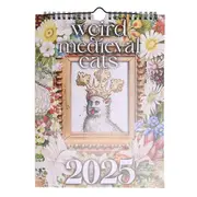 2025 Medieval Cats Calendar Weird Cats Calendar Funny Wall Calendar New Year Gifts for Home Decoration As Shown