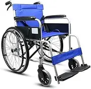 Elderly Wheelchair Lightweight Aluminum Frame Manual Self Propelled Wheelchair Folding Travel Transport Chair for Physically Impaired Seniors and Adults