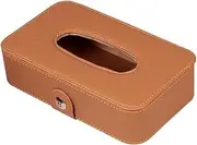 Yharnamite Car Tissue Holder, PU Leather Car Tissue Box with Clips, Durable Car Tissue Box Holder for Sun Visors, Compatible with Most Cars (Brown)