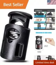 Versatile 100 Pcs Spring-Loaded Black Cord Locks for Drawstrings & Shoelaces