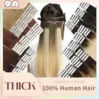 THICK Stick Tape In 100% Remy Human Hair Extensions Skin Weft Full Head Straight