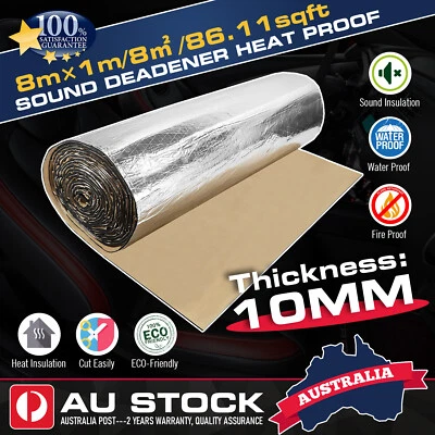 8m² HOOD Sound Deadener Heat Proof Insulation Noise Proofing self-adhesive Foam (for: MG)