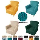 Velvet Elastic Club Armchair Slipcovers Sofa Chair Covers Home Bar Counter Hotel