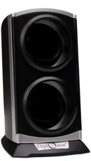 Diplomat Double Metallic Silver / Black Watch Winder with Built In IC Timer