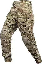 [SINAIRSOFT] Men's Tactical Camo Pants,Combat Army BDU Trousers,Airsoft Paintball Hunting Outdoor Pants with Knee Pads
