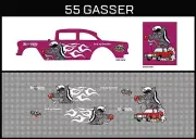 Hot Wheels (1/64),55 Gasser "Unicorn Fink" Waterslide,Printed White First,Decals