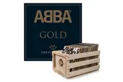 Crosley Record Storage Crate & Abba Gold - Double Vinyl Album Bundle