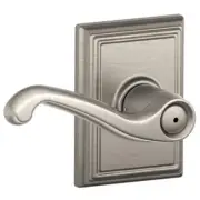 Schlage F40-FLA-619-ADD Satin Nickel Flair Privacy Door Lever Set Addison Trim