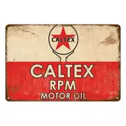 3x Tin Sign Caltex Rpm Motor Oil Car 20x30cm Rustic Vintage Metal