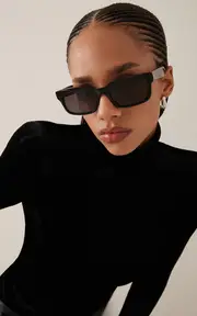 [Balenciaga] Rectangular-Frame Acetate Sunglasses