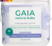 GAIA Natural Baby Organic Cotton Cleansing Pads 40 Pack