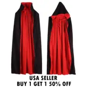 Double Sided Halloween Vampire Cloak Unisex Adult Child Reversible Stand-Up Cape