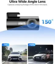 AZDOME 3 Channel Dash Cam, with 64GB Card, Built in GPS WiFi, 4K+1080P Front Rear, 1440P+1080P+1080P Front Inside Rear Three Way Triple Car Camera, Mobile App, IR Night Vision, Capacitor, Parking Mode