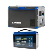 KINGS 60L Stayzcool Portable Fridge Freezer + 115AH AGM Deep Cycle Battery 4WD