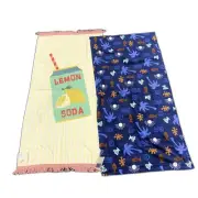 NEW Set of 2 Lemon Soda & Beach Life Velour Printed Beach Towels