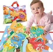 JQLM Baby Toys for 1 2 3 Year Old,Dinosaur Car Toys with Playmat/Storage Bag, Pull Back Cars Toy Truck for Toddlers,Birthday/Easter/Christmas Gifts for Boys Girls 18 M+