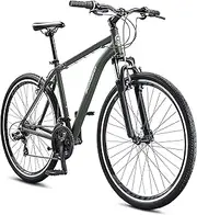 Schwinn GTX 1.0 Comfort Adult Hybrid Bike for Men and Women, Dual Sport Bicycle, 700c Wheels, 20-Inch Step-Over Aluminum Frame, 21-Speed Twist Shifters, Alloy Linear Pull Brakes, Green