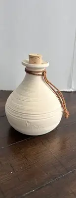 Studio Pottery Hand made Ceramic Glazed Vase with Cork Vintage Southwestern Styl