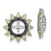 Sterling Silver Rhodium Peridot u0026 Black Sapphire Earring Jacket
