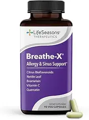 Breathe-X - Fast Acting Allergy Relief Supplement - Reduce Sinus and Nasal Discomfort - Naturally Boost Immune System - With Quercetin, Bromelain, Nettle Leaf - LifeSeasons (90 Capsules)