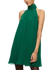 Alice and Olivia Corine Halter Tie Neck Dress