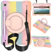 MCC Kids Shockproof Samsung Galaxy Tab A9+ Plus 11" X210 Case Cover Ring Colourful [Colourful+Rose Gold]
