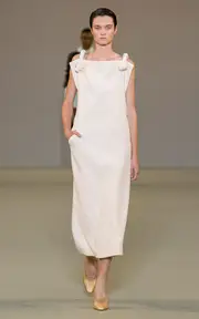 [Del Core] Open Back Bouclé Tweed Midi Dress
