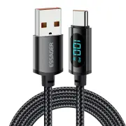 ESSAGER 7A/PD 29W/PD 100W Type-C To USB A/Type-C/iP Fast Charge Digital Display Data Cable For Samsung Galaxy S22 S22 Ul