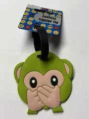 Green Monkey Emoji Emoticon Luggage Tag