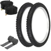 2 PRO+ PERFORMANCE Bicycle Tire & Tubes 20" x 2.125" BLACK Comp 1 BMX Tread