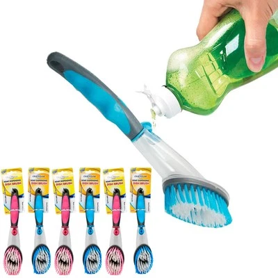 Pack of 6 Kitchen Cleaning Dishes Brushes with Scrubbing and Scouring Pads for P
