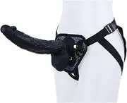 HGDTYRI Strap-on dildos, 27 cm silicone strap-on removable penis anal dildo, with strong suction cup SM masturbator sex toy for women couples(D Black)
