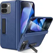 Ruky Google Pixel 9 Pro Fold Case with Built-in Kickstand & Screen Protector, Slim PU Leather Protective Phone Case for Google Pixel 9 Pro Fold, Blue