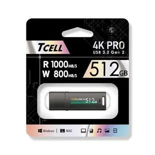 TCELL冠元-USB3.2 Gen2 256GB/512GB/1TB 4K PRO 鋅合金固態隨身碟【官方出貨】