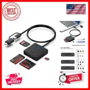 Memory Card Reader 4In1 USB 3.0 and USB-C to SD Micro SD MS CF Card Reader Adapt