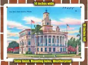 METAL SIGN - Florida Postcard - City Hall, Coral Gables, Florida